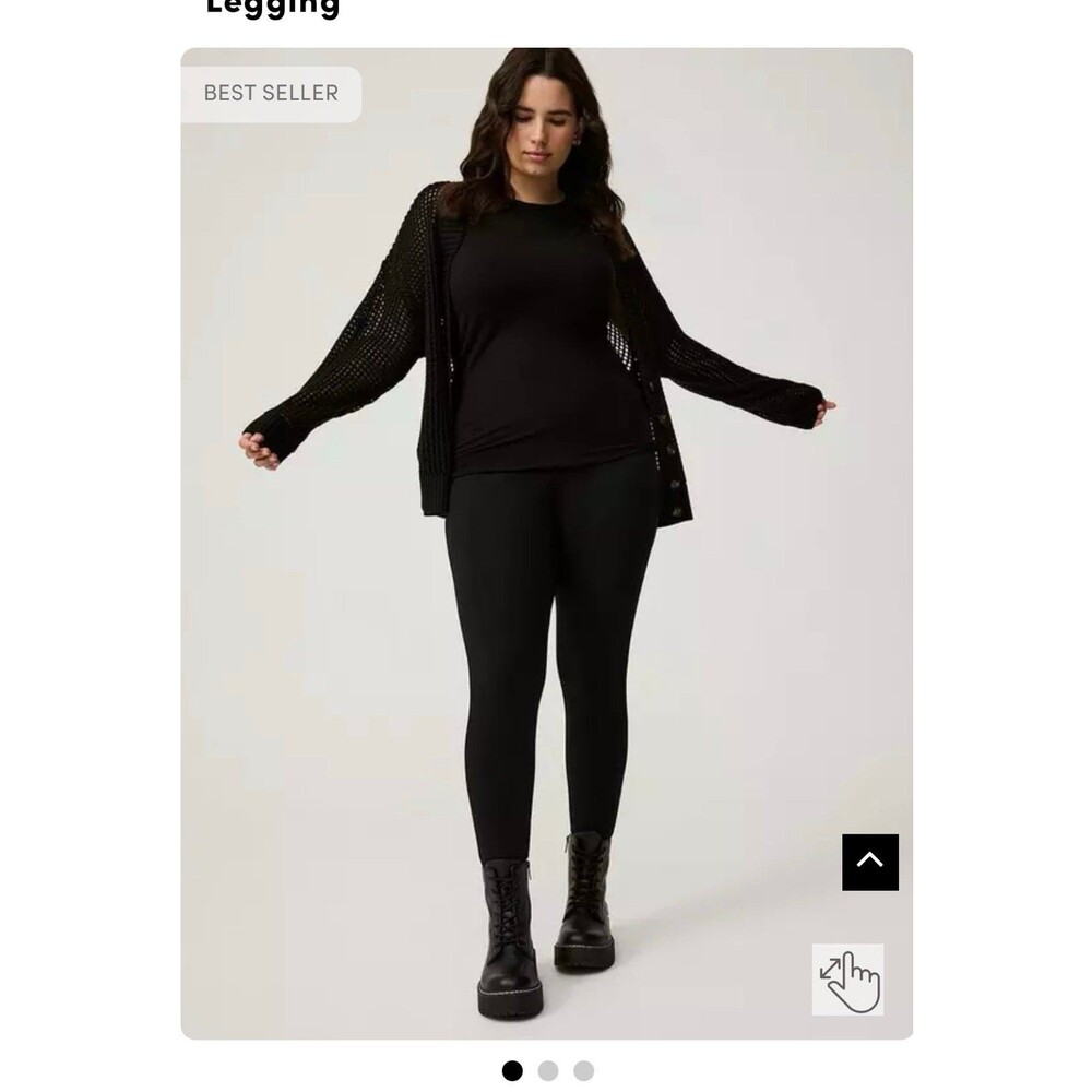 Torrid size 2 solid black full length fleece lined leggings